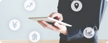 広告力を示すタブレット端末